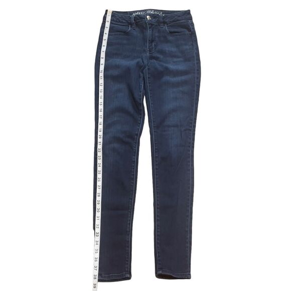 American Eagle Outfitters Dark Wash Skinny Jeans Size 2 Long - Picture 10 of 16